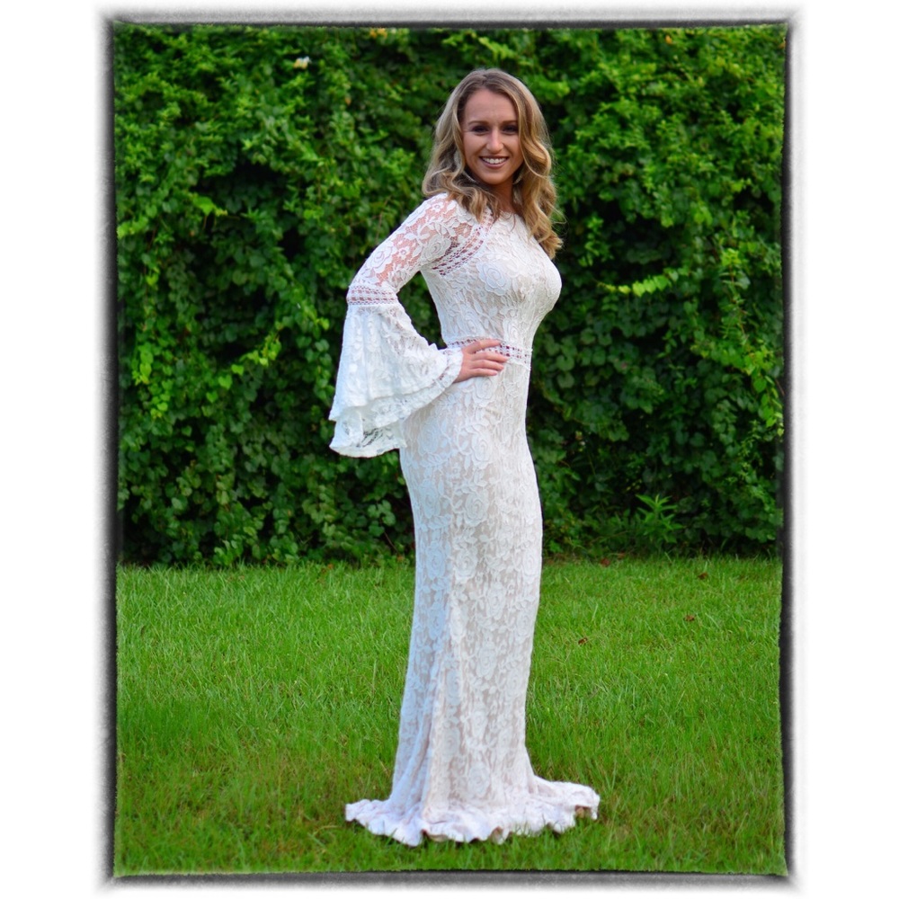 White Lace Formal Dress - Picture 2 of 8